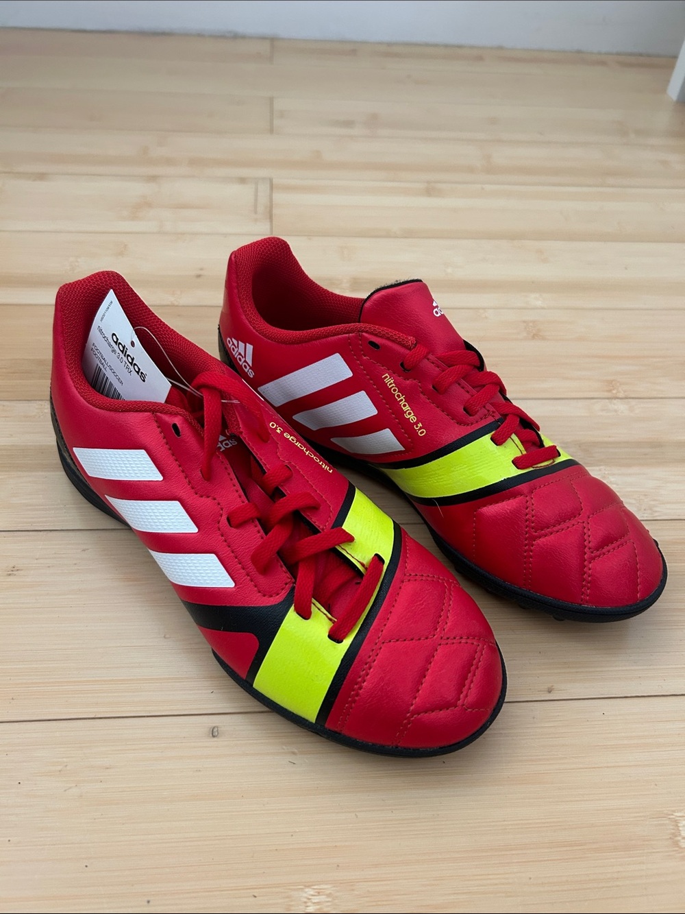 adidas Kids Red, Yellow & White Indoor Soccer Sneakers
